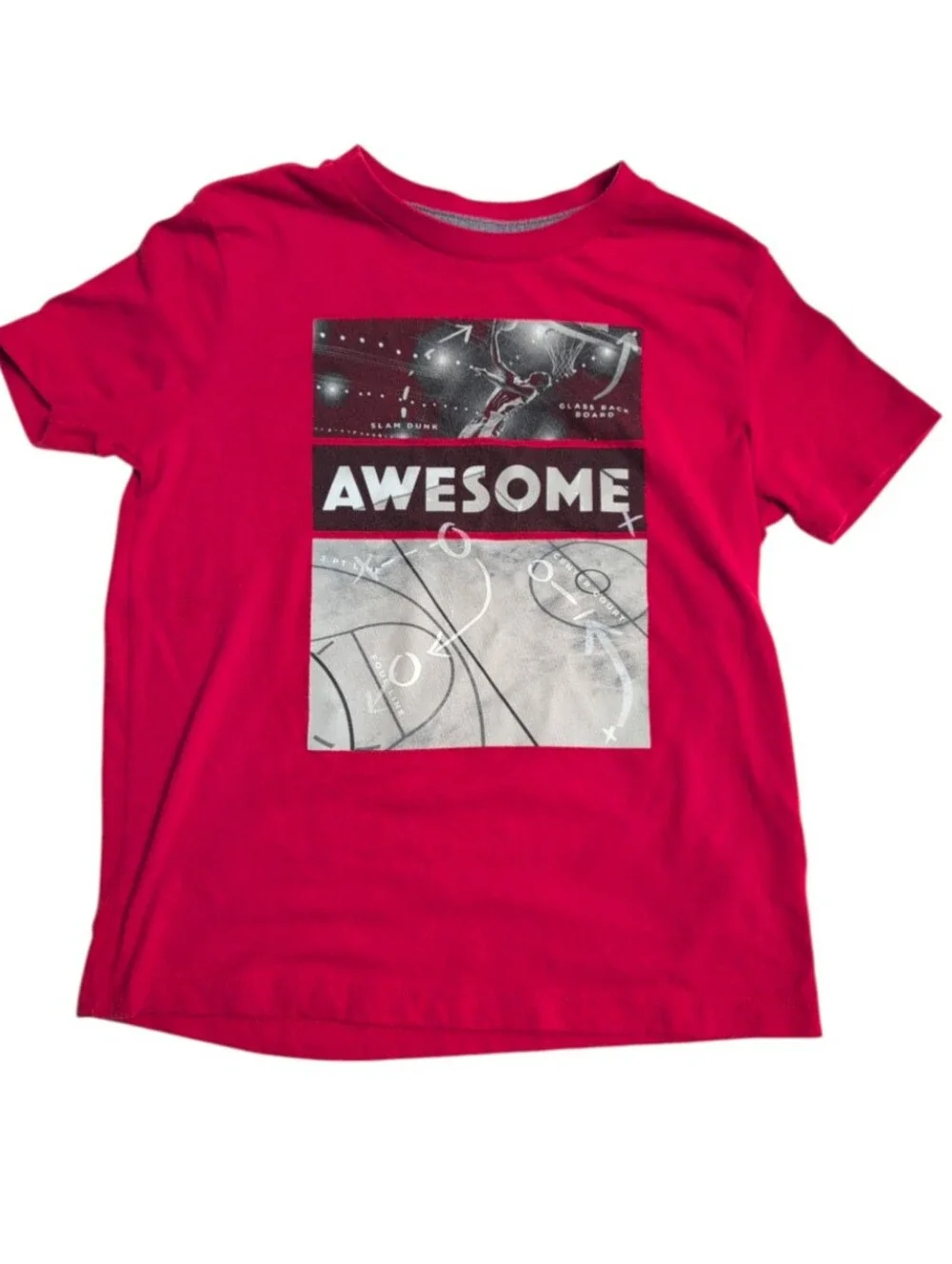 🍁2/$7🍁OLD NAVY Red Basketball Graphic Tee Shirt